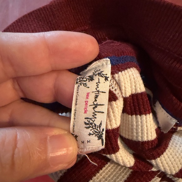 Free People Maroon and Cream Striped Pajama Pant only - Picture 9 of 9